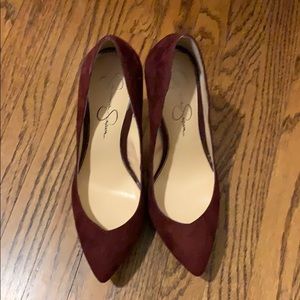 Jessica Simpson burgundy suede shoes
